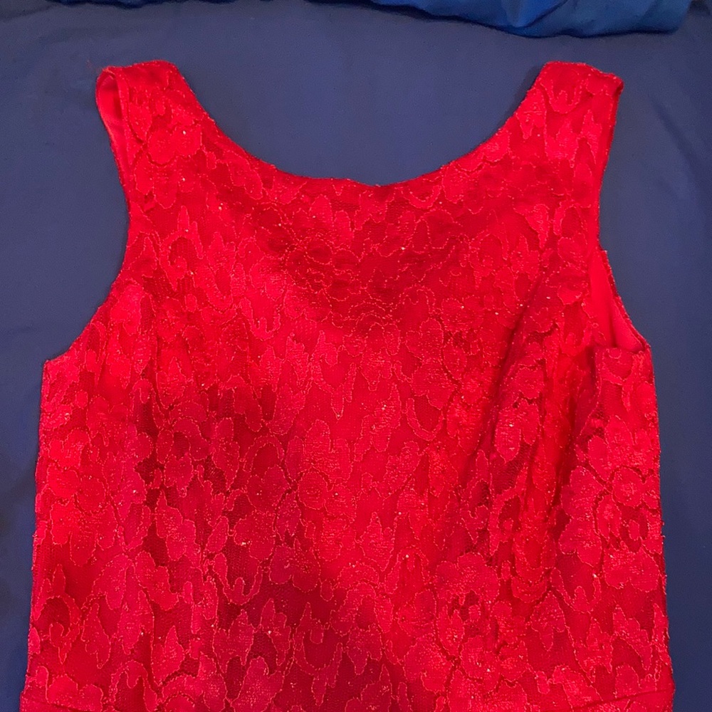 Red lace homecoming dress